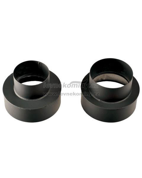 KOVO - černá přechodka pro kouřovod o průměru 125 mm