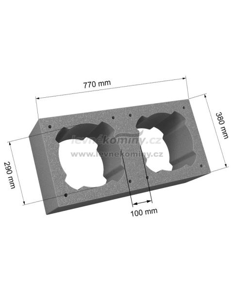 CS-Tvarovka pro dvouprůduchový komín 160/180/200 PLUS