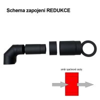 KOVO - černá redukce pro kouřovod o průměru 150 mm (3)
