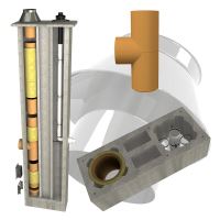 CS komín Plast dvouprůduch s vent. šachtou Optimal PLUS 180/80 mm 90°