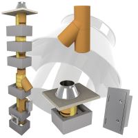 CS komín Universal jednoprůduch s vent. šachtou Optimal PLUS 160 mm kouřovod 45°