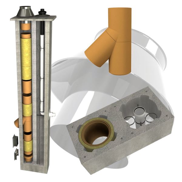 CS komín Plast dvouprůduch Optimal PLUS 160/80 mm 45°