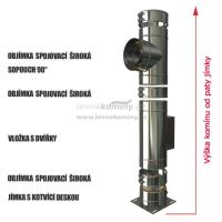 CS komín MKD s vybíracími dvířky průměr 200 mm kouřovod 90° - lakovaný RAL (8)