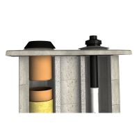 CS komín Plast dvouprůduch s vent. šachtou Optimal 200/80 mm 90° (2)