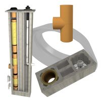 CS komín Plast dvouprůduch s vent. šachtou Optimal 200/80 mm 90°
