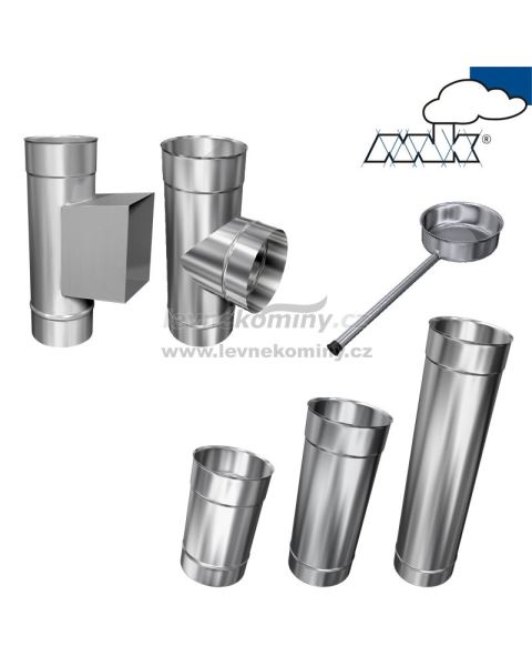 MKS Premium nerez pro vložkování síla mat. 0,6mm průměr 180 mm kouřovod 90°