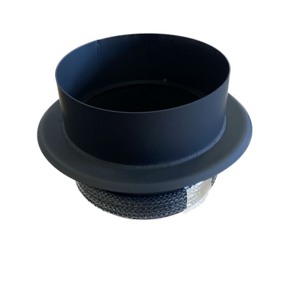 KOVO - černá redukce pro komín o průměru 160 mm - s těsnícím provazcem (vnitřní)